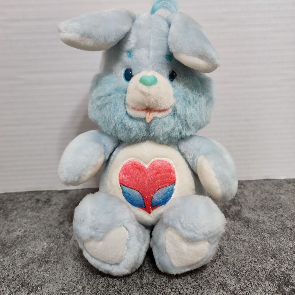 Vintage 1984 Kenner Care Bear Cousins Swift Heart Rabbit 13" Plush Blue Bunny